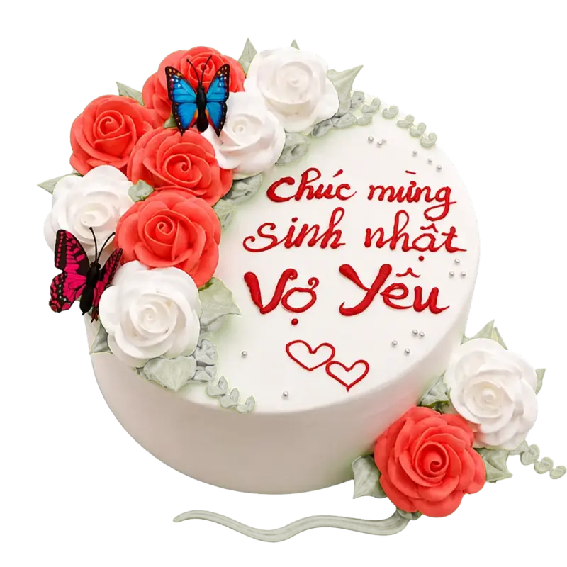 Bánh kem V44 – Mẫu tặng Vợ - Bà Xã
